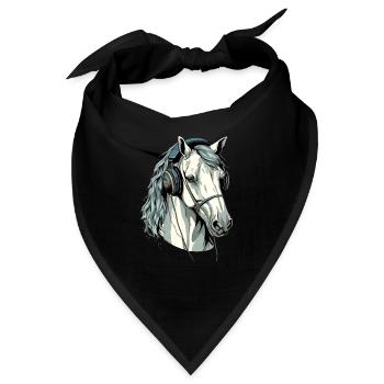 Hapo, das audiophile Pferd - Bandana - Schwarz - Vorne
