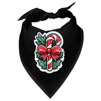 Zuckerstange Weihnachten Zeichnung - Bandana - Schwarz - Vorne