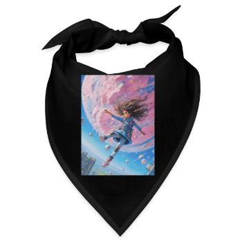 A girl falling into earth - Bandana - Schwarz - Vorne