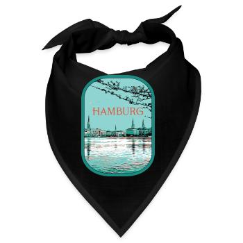 Illustration Flyacross Hamburg - Bandana - Schwarz - Vorne