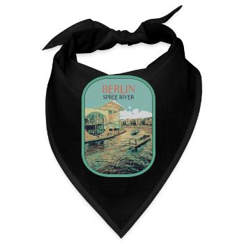 Moderne Architektur Berlin Illustration - Bandana - Schwarz - Vorne