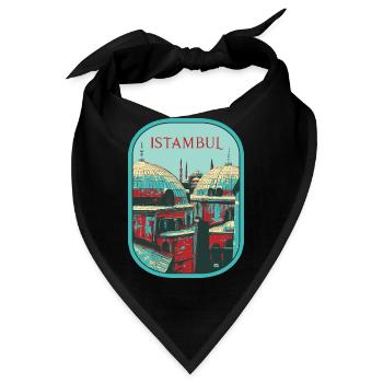 Majestät von Istanbul: Erhabene Moschee - Bandana - Schwarz - Vorne