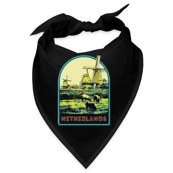 Landschaftlich reizvolle Reise, Windmühlen der Niederlande - Bandana - Schwarz - Vorne