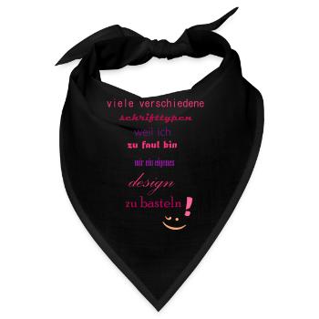 viele verschiedene Schrifttypen - Bandana - Schwarz - Vorne