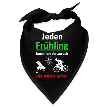Jeden Frühling kommen sie zurück-Rennrad -Vers.2 - Bandana - Schwarz - Vorne