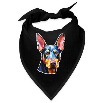 Dobermann Pinscher psychedelisch - Bandana - Schwarz - Vorne