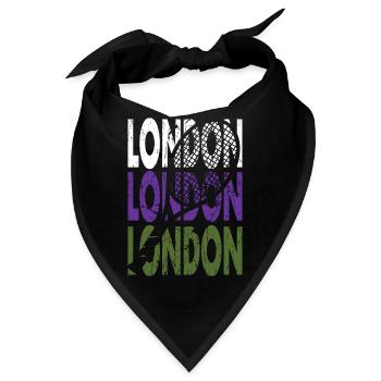 Tennis Shirt London Grand Slam Turnier Design - Bandana - Schwarz - Vorne