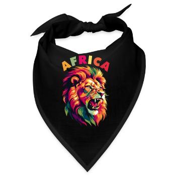 Afrikanischer Löwe - Bandana - Schwarz - Vorne