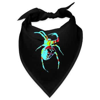 Spinne in Neonfarben - Bandana - Schwarz - Vorne