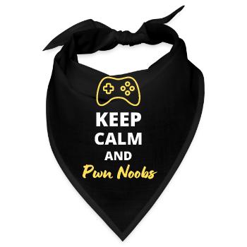 Keep Calm und Pwn Noob - Dominiere das Spiel - Bandana - Schwarz - Vorne