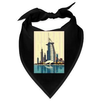 Dubai Skyline – Burj Khalifa und Moderne Wüstensta - Bandana - Schwarz - Vorne