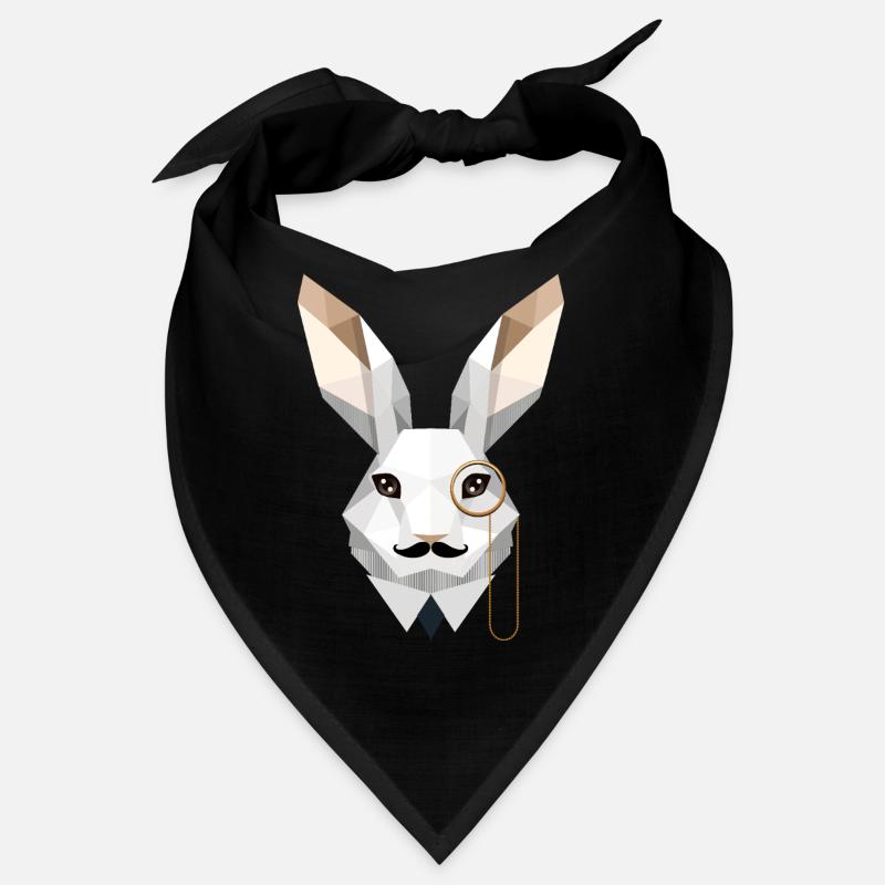 Élégant lapin de Pâques avec monocle et moustache Bandana