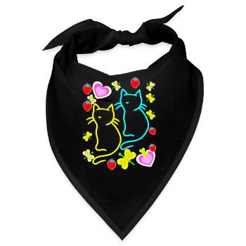 Sommer Katzen Katze Sommerzeit - Bandana - Schwarz - Vorne