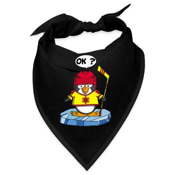 Pinguin und Wintersport - Bandana - Schwarz - Vorne