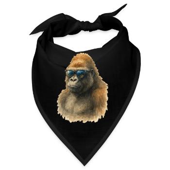 gorilla aquarell - Bandana - Schwarz - Vorne