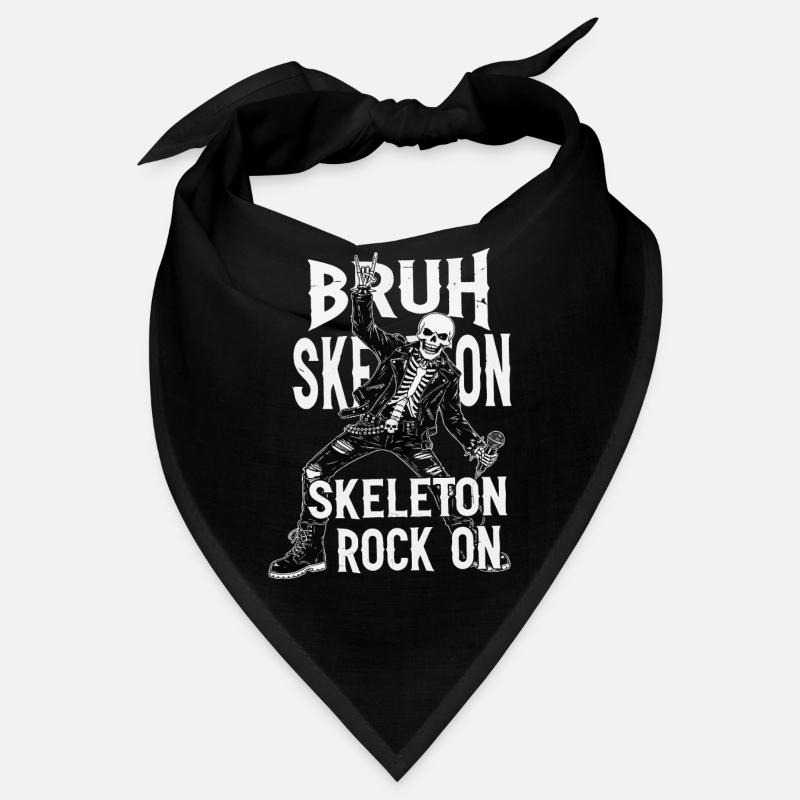 Skeleton Rock Leather Punk Bandana