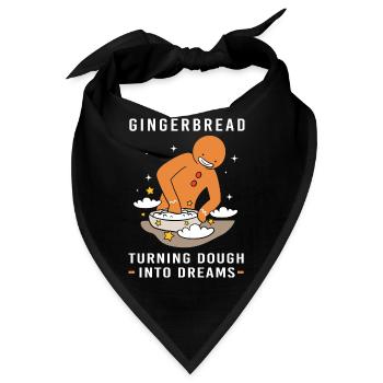 Lebkuchen Weihnachten Lebkuchenmann Gingerbread - Bandana - Schwarz - Vorne