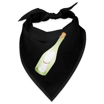 Romantische Vintage Flaschenpost mit alter Botscha - Bandana - Schwarz - Vorne