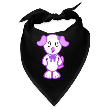 KawaiiDOGGOS – Flora-Druck - Bandana - Schwarz - Vorne