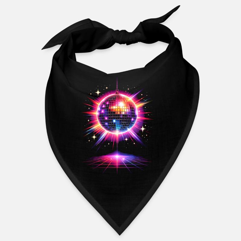 Disco Ball Neon 80s Design Bandana