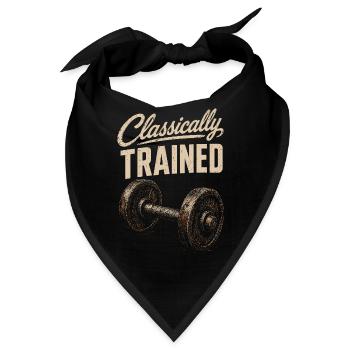 Klassisch Trainiert – Vintage Fitness-Design - Bandana - Schwarz - Vorne