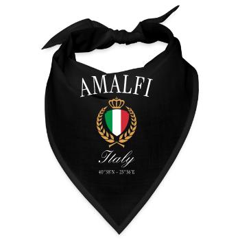 Amalfi Italien Wappen Krone – Reise Souvenir - Bandana - Schwarz - Vorne