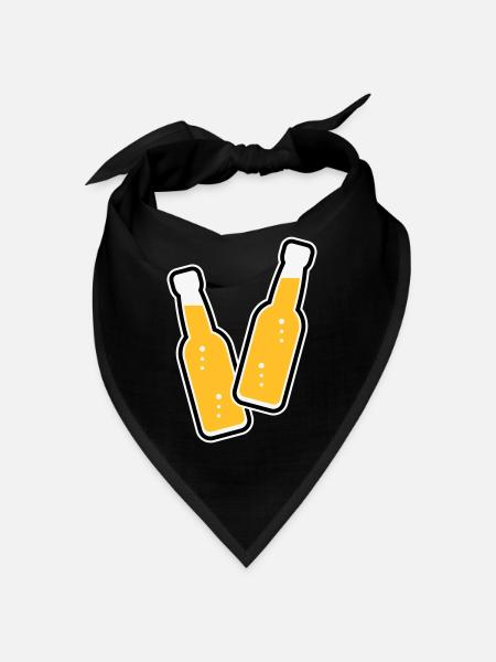 2 Flaschen Stoßen An (Limonade Softdrink / POS 3C) - Bandana - Schwarz - Vorne