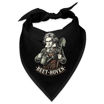 Beet-hoven Gärtner Beethoven Wortspiel - Bandana - Schwarz - Vorne