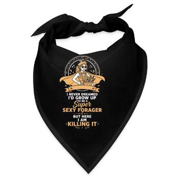 Super sexy Sammlerin Pilzsammlerin Frauen T-Shirt - Bandana - Schwarz - Vorne