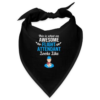 Flugbegleiter Stewardess - Bandana - Schwarz - Vorne