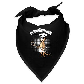 Herdmännchen - Erdmännchen mit Kochlöffel - Bandana - Schwarz - Vorne