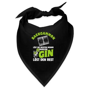 Backgammon löst die meisten meiner Probleme - Gin - Bandana - Schwarz - Vorne