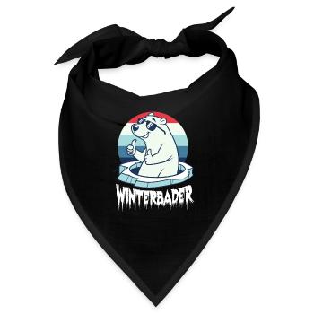 Eisbaden Eisbad Winterbader Cartoon - Bandana - Schwarz - Vorne
