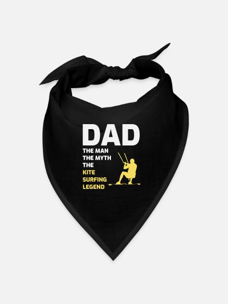 Kitesurfing Dad Kite Kiteboard Fathers Day Gift - Bandana - black - Front