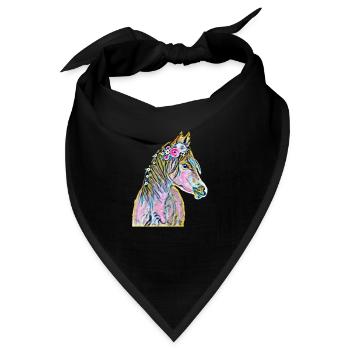 Pferd - Bandana - Schwarz - Vorne