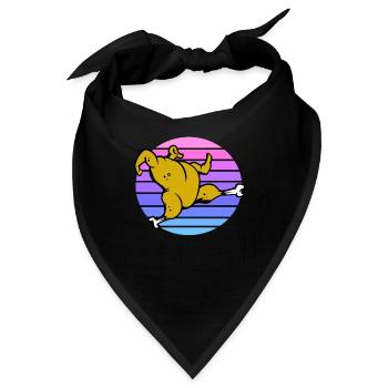 Gebratenes Hühnchen Sonnenuntergang - Bandana - Schwarz - Vorne