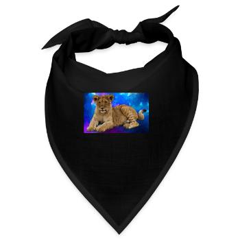 Löwe Polygon - Bandana - Schwarz - Vorne