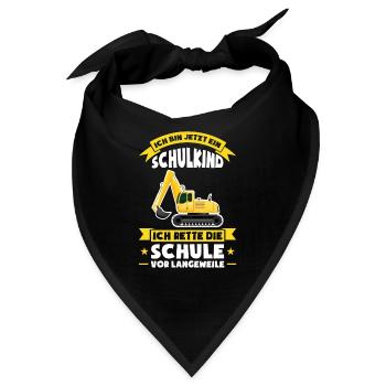 Schulkind Schulanfänger Schulanfang Geschenk - Bandana - Schwarz - Vorne