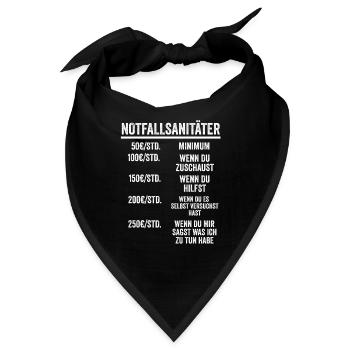 Notfallsanitäter Rettungshelfer Geschenk - Bandana - Schwarz - Vorne
