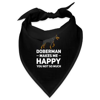 Dobermann Dobermann Geschenk - Bandana - Schwarz - Vorne