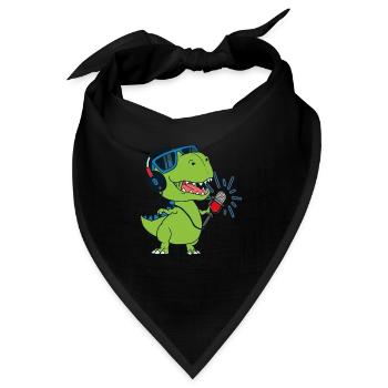 Singender Dinosaurier - Bandana - Schwarz - Vorne