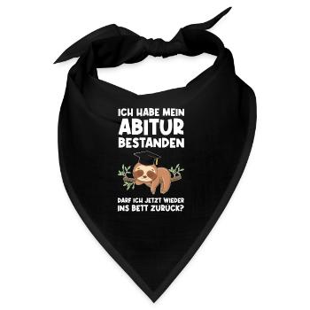 Abitur Faultier Absolvent Geschenk - Bandana - Schwarz - Vorne