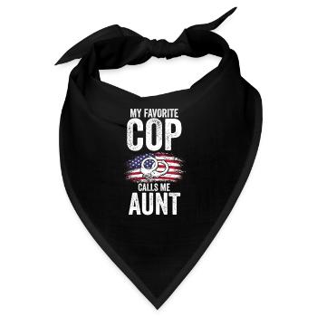 Cop Tante Cop Tante Familie Geschenk - Bandana - Schwarz - Vorne