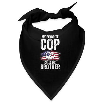 Cop Bruder Cop Bruder Familie Geschenk - Bandana - Schwarz - Vorne
