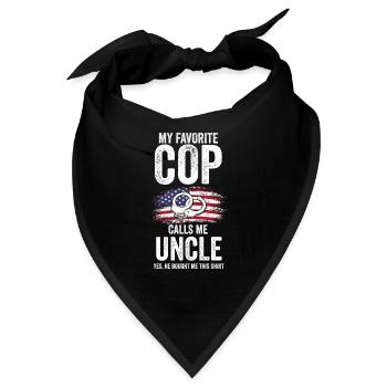 Cop Uncle Nephew Cop Uncle Family Geschenk - Bandana - Schwarz - Vorne