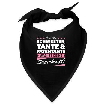 Patentante Taufe Taufpatin Geschenk - Bandana - Schwarz - Vorne