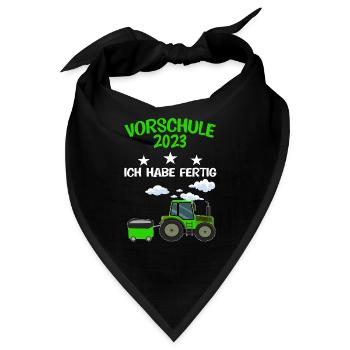 Vorschule 2023 Traktor Vorschüler Geschenk - Bandana - Schwarz - Vorne