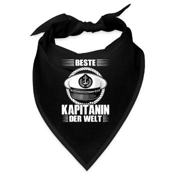 Kapitänin Boot Segeln Geschenk - Bandana - Schwarz - Vorne