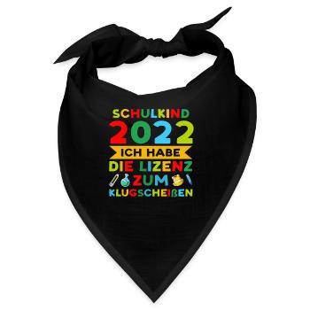 Schulkind 2022 Schulanfang Schulanfänger Geschenk - Bandana - Schwarz - Vorne