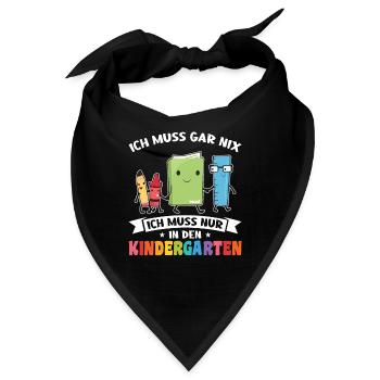 Kindergarten Anfang Kita-Anfänger Geschenk - Bandana - Schwarz - Vorne